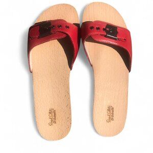 NEW Dr. Scholl’s Original Collection ICONIC Sandal RED leather clogs  Womens  7